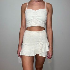 Stradivarius cream set (top size S, skort size 0)